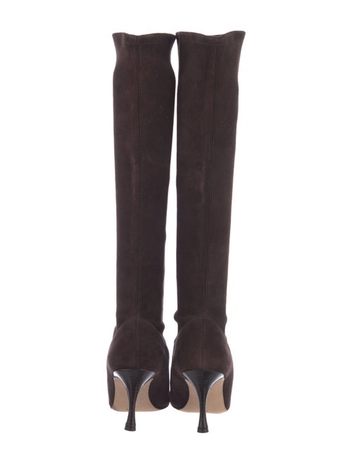 Manolo Blahnik Suede Sock Boots