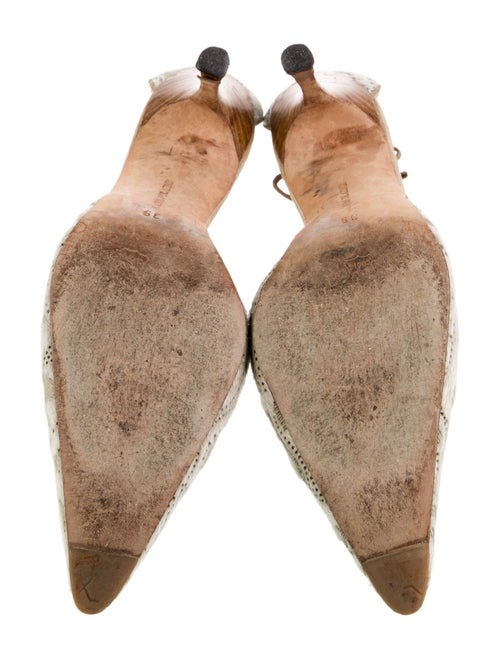 Manolo Blahnik Animal Print T-Strap Pumps
