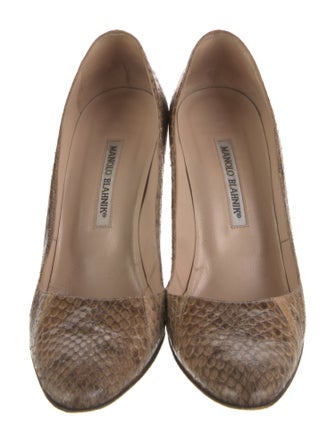 Manolo Blahnik Snakeskin Animal Print Pumps