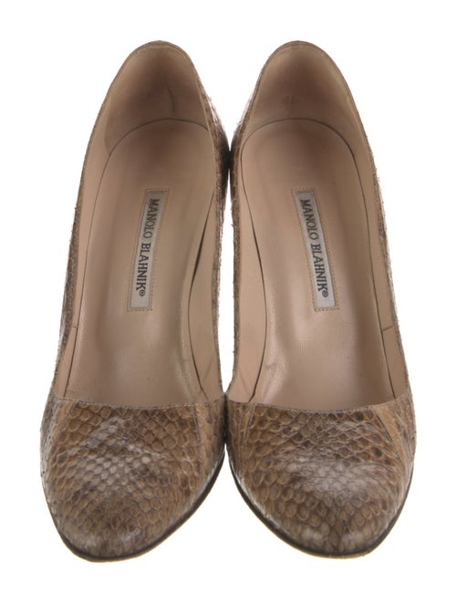 Manolo Blahnik Snakeskin Animal Print Pumps