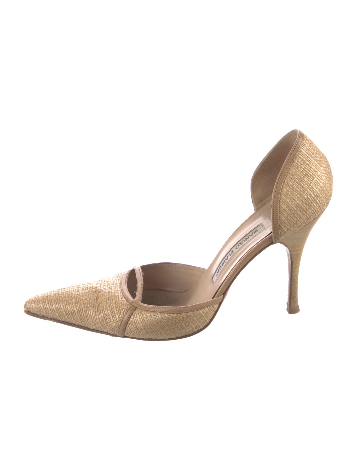Manolo Blahnik Straw D'Orsay Pumps