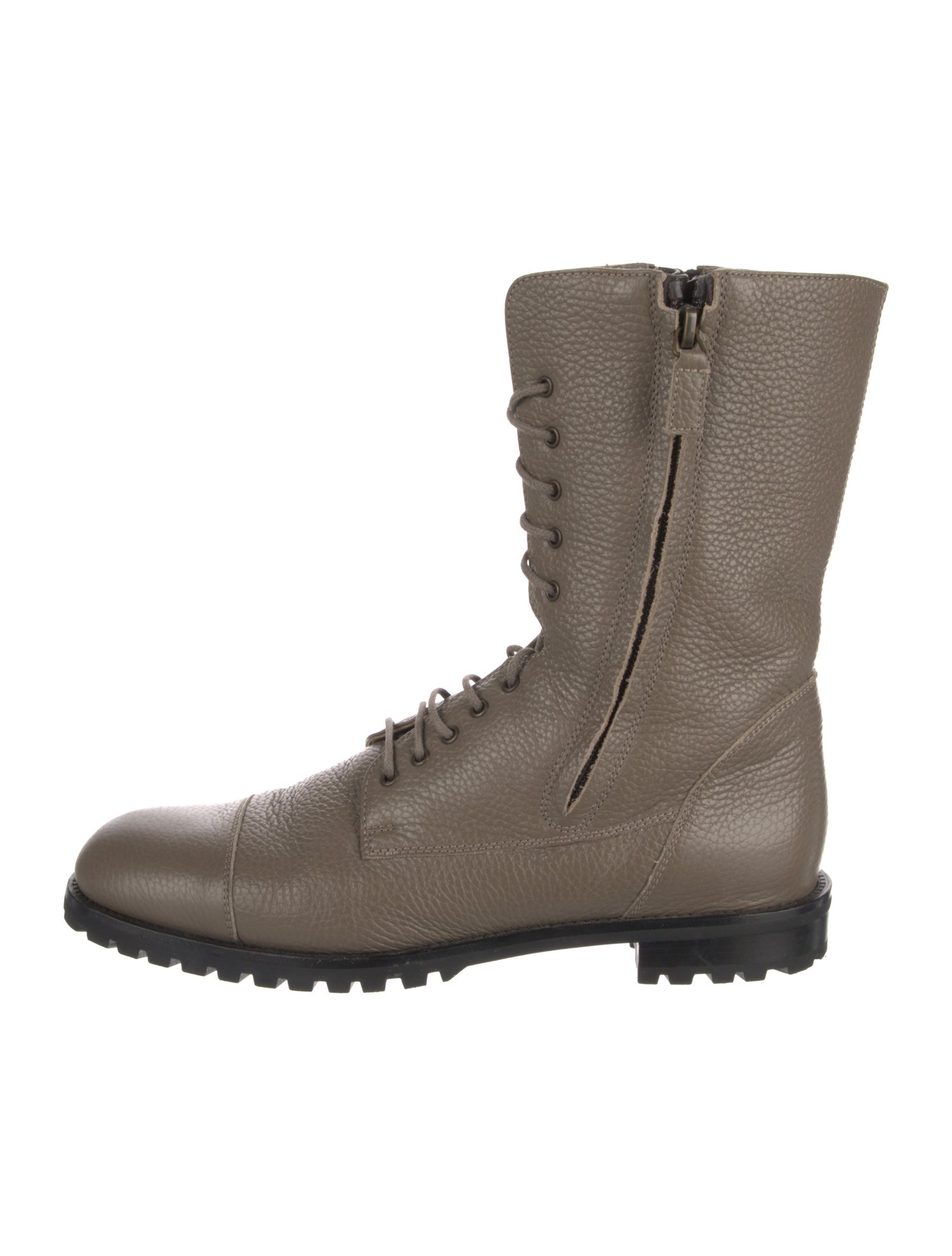 Manolo Blahnik Leather Combat Boots