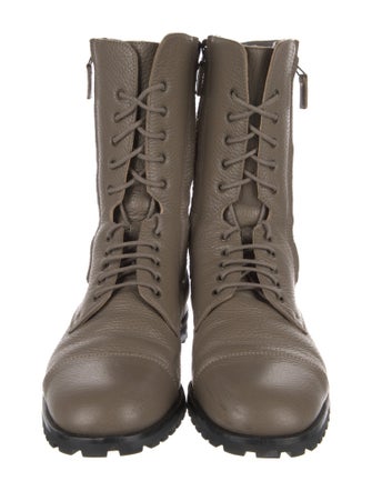 Manolo Blahnik Leather Combat Boots