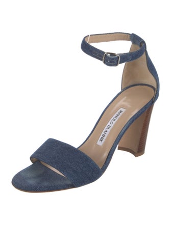 Manolo Blahnik Denim Sandals