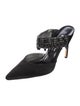 Manolo Blahnik Satin Crystal Embellishments Mules