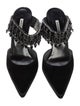 Manolo Blahnik Satin Crystal Embellishments Mules