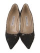 Manolo Blahnik Lace Pattern Lace Trim Embellishment Pumps