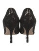 Manolo Blahnik Lace Pattern Lace Trim Embellishment Pumps