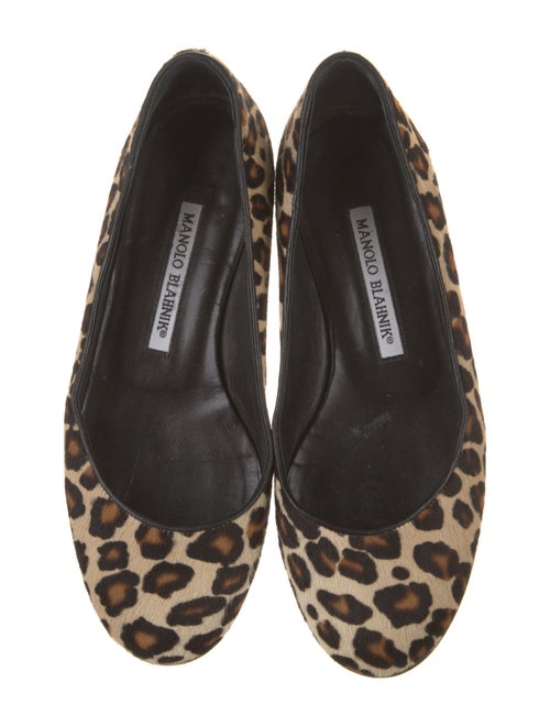 Manolo Blahnik Ponyhair Animal Print Flats