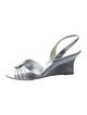 Manolo Blahnik Leather Crystal Embellishments Slingback Sandals