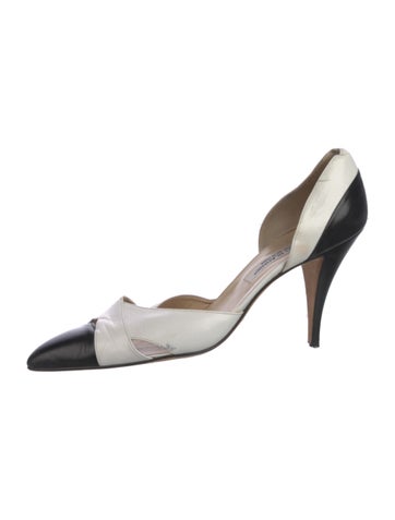Manolo Blahnik Pumps Leather Colorblock Pattern D'Orsay IT 40 | 10