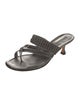 Manolo Blahnik Leather Mesh Accents Slides