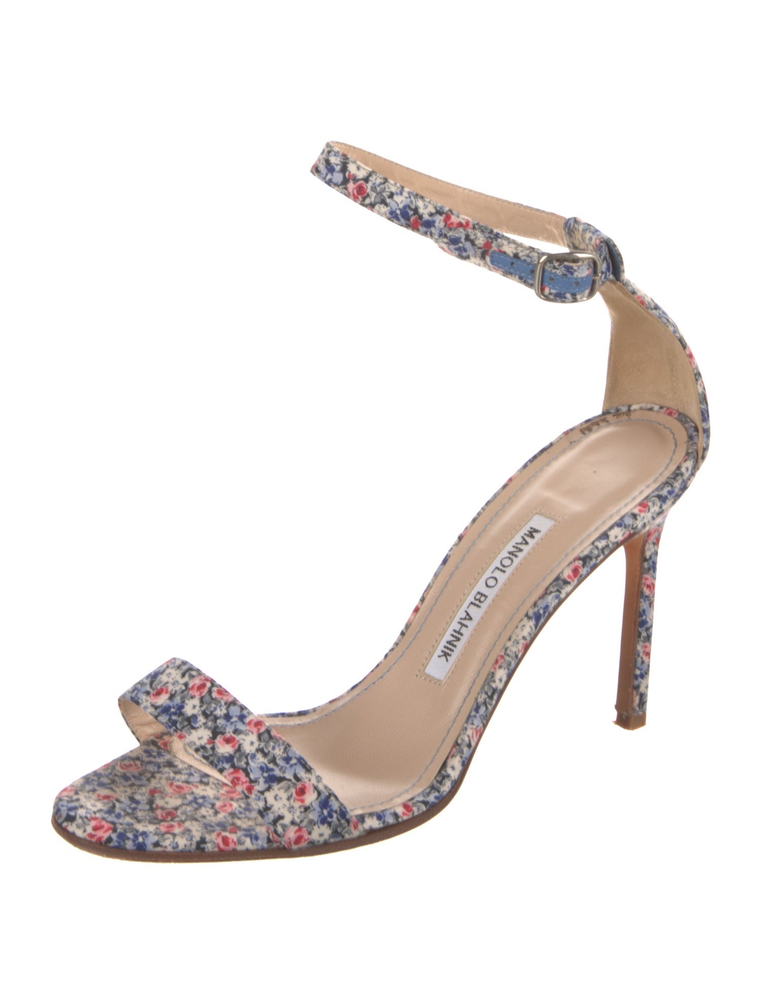 Manolo Blahnik Floral Print Sandals