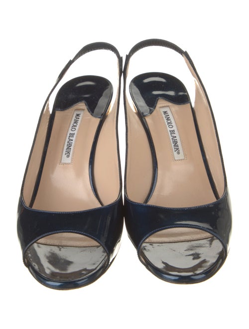 Manolo Blahnik Patent Leather Slingback Sandals