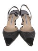 Manolo Blahnik Quilted Pattern Leather Slingback Pumps
