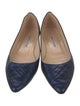 Manolo Blahnik Quilted Pattern Leather Ballet Flats