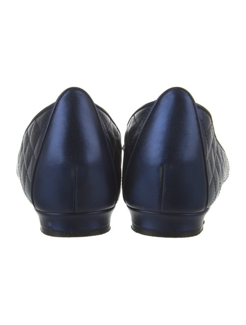 Manolo Blahnik Quilted Pattern Leather Ballet Flats