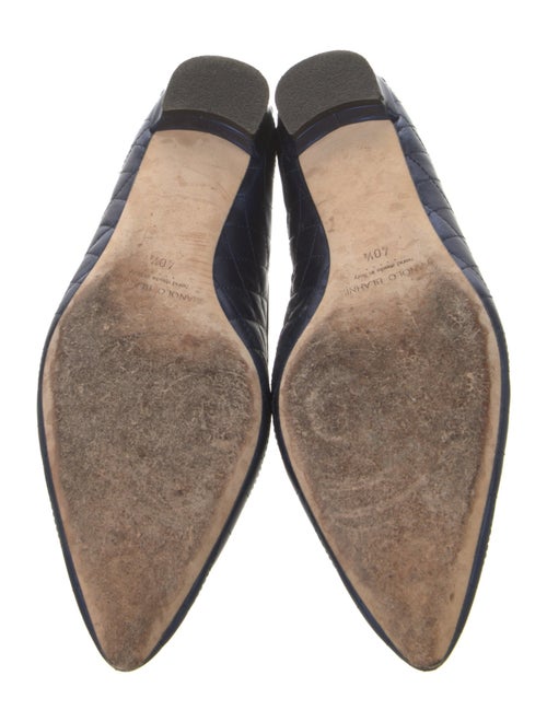 Manolo Blahnik Quilted Pattern Leather Ballet Flats