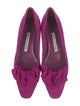 Manolo Blahnik Suede Ruffle Embellishment Pumps