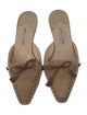 Manolo Blahnik Suede Whipstitch Trim Mules