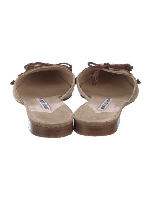Manolo Blahnik Suede Whipstitch Trim Mules