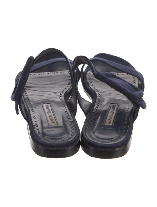 Manolo Blahnik Suede Striped Slides