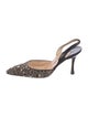 Manolo Blahnik Leather Tweed Pattern Slingback Pumps