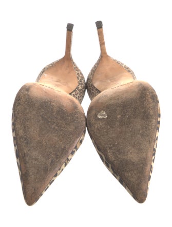 Manolo Blahnik Suede Animal Print D'Orsay Pumps