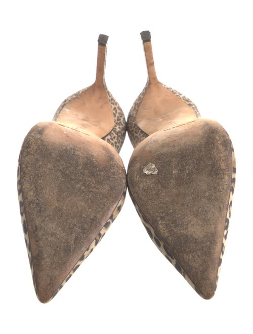 Manolo Blahnik Suede Animal Print D'Orsay Pumps