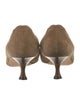 Manolo Blahnik Suede Scalloped Accent Pumps