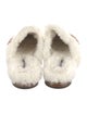 Manolo Blahnik Suede Fur Trim Mules