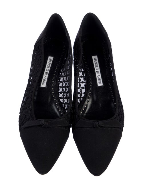 Manolo Blahnik Mesh Bow Accents Ballet Flats
