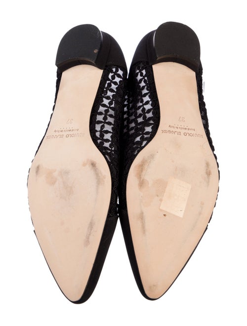 Manolo Blahnik Mesh Bow Accents Ballet Flats