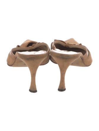 Manolo Blahnik Suede Bow Accents Mules