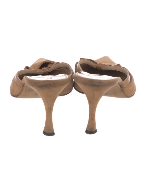 Manolo Blahnik Suede Bow Accents Mules