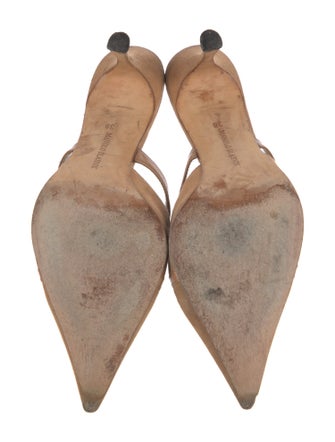 Manolo Blahnik Suede Bow Accents Mules