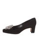 Manolo Blahnik Suede Crystal Embellishments Pumps
