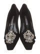 Manolo Blahnik Suede Crystal Embellishments Pumps