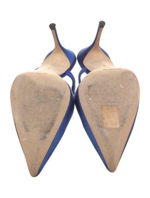 Manolo Blahnik Satin Crystal Embellishments Mules