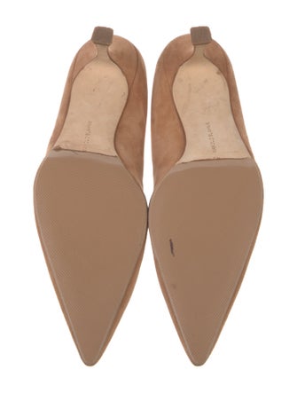 Manolo Blahnik Suede Scalloped Accent Pumps