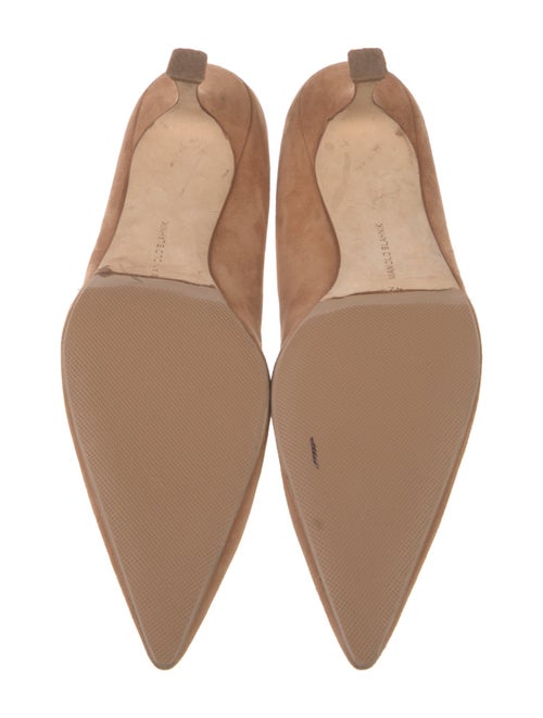 Manolo Blahnik Suede Scalloped Accent Pumps