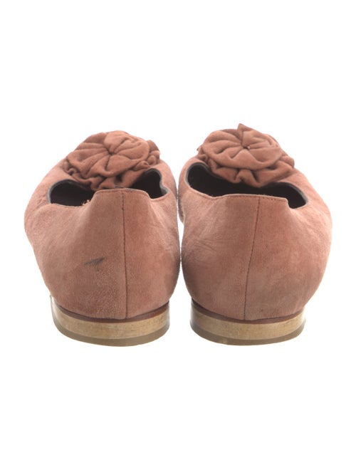 Manolo Blahnik Suede Floral Print Flats