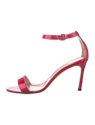 Manolo Blahnik Patent Leather Cutout Accent Sandals