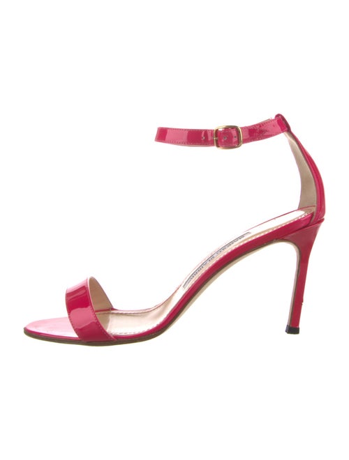Manolo Blahnik Patent Leather Cutout Accent Sandals