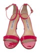 Manolo Blahnik Patent Leather Cutout Accent Sandals