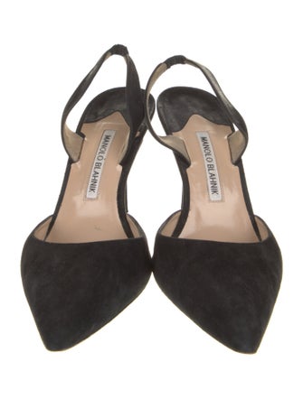 Manolo Blahnik Suede Slingback Pumps