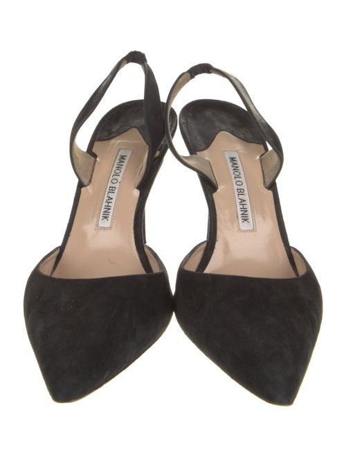 Manolo Blahnik Suede Slingback Pumps