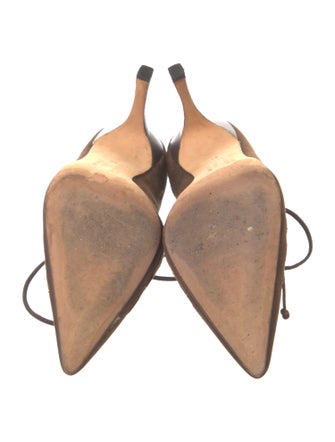 Manolo Blahnik Suede Lasercut Accents Pumps