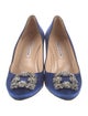 Manolo Blahnik Satin Crystal Embellishments Pumps