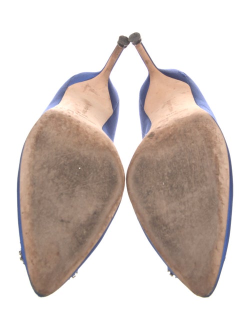 Manolo Blahnik Satin Crystal Embellishments Pumps